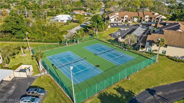 aerial view with a residential view