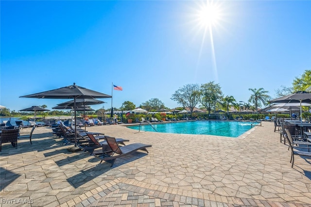 pool featuring a patio