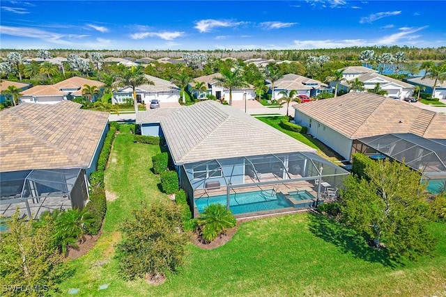 bird's eye view with a residential view