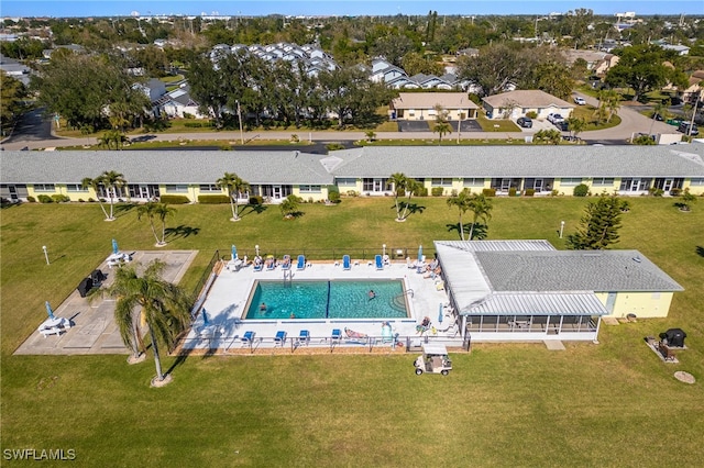 aerial view featuring a residential view