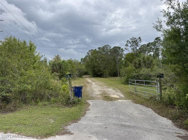 view of road with a gate