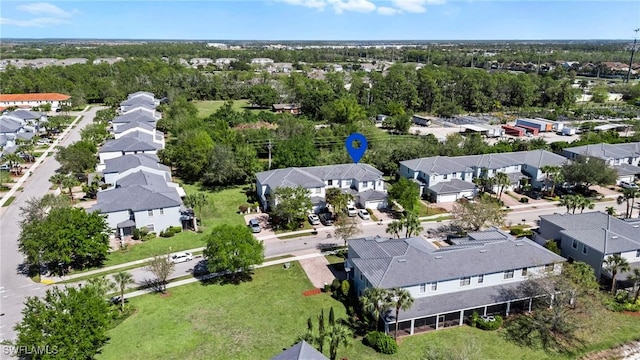 birds eye view of property with a residential view