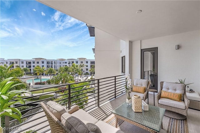 balcony featuring outdoor lounge area