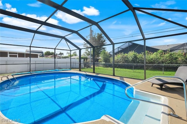 1416 SW 52nd Ter, Cape Coral, FL 33914 - view of swimming pool with a patio area and a lanai