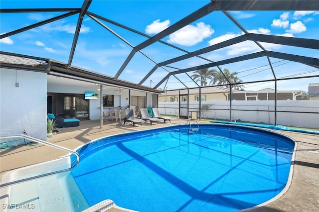 1416 SW 52nd Ter, Cape Coral, FL 33914 - view of pool featuring a patio area and a lanai