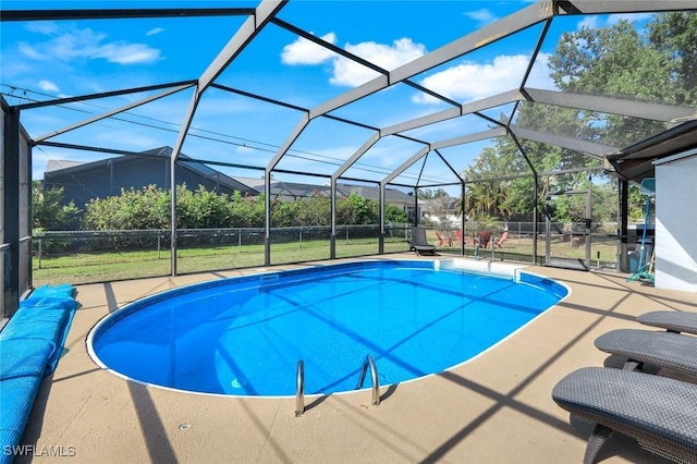 1416 SW 52nd Ter, Cape Coral, FL 33914 - swimming pool with a patio area, glass enclosure, and a yard