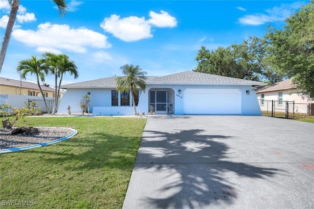 1416 SW 52nd Ter, Cape Coral, FL 33914 - ranch-style house with stucco siding, a garage, and driveway