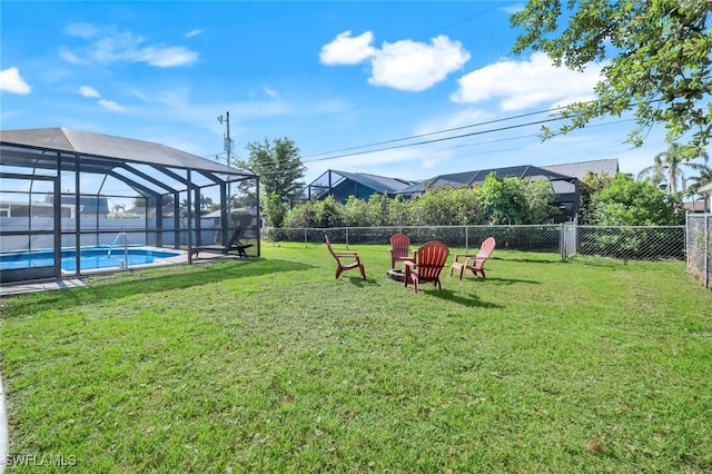 1416 SW 52nd Ter, Cape Coral, FL 33914 - view of yard with a lanai