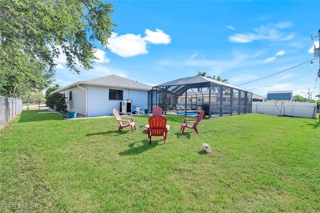 1416 SW 52nd Ter, Cape Coral, FL 33914 - back of house featuring glass enclosure and stucco siding