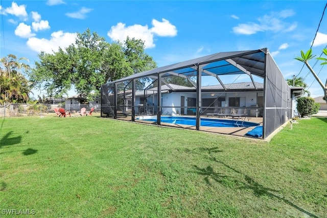 1416 SW 52nd Ter, Cape Coral, FL 33914 - outdoor pool with glass enclosure and a patio