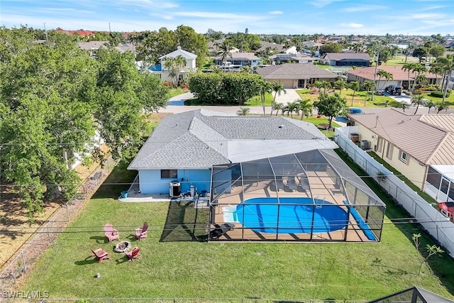 1416 SW 52nd Ter, Cape Coral, FL 33914 - swimming pool featuring a residential view, a patio area, and a lanai