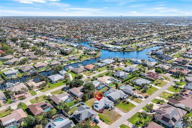 1416 SW 52nd Ter, Cape Coral, FL 33914 - aerial view of property's location with nearby suburban area and a nearby body of water