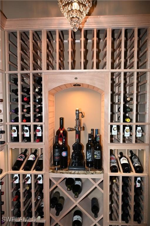 view of wine cellar