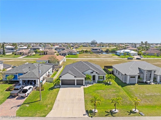 birds eye view of property with a residential view