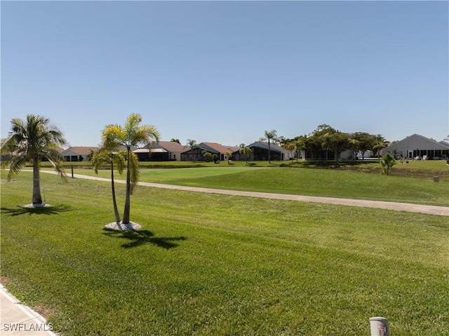 view of community featuring a lawn