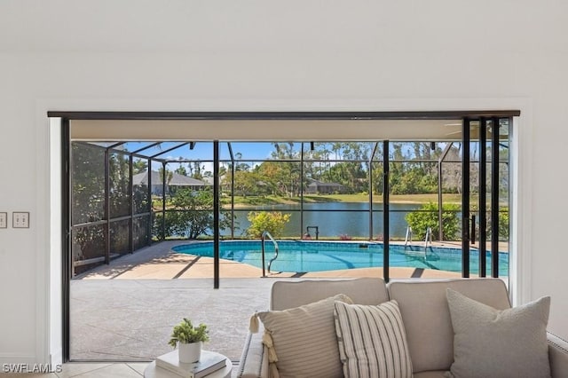 pool featuring a water view