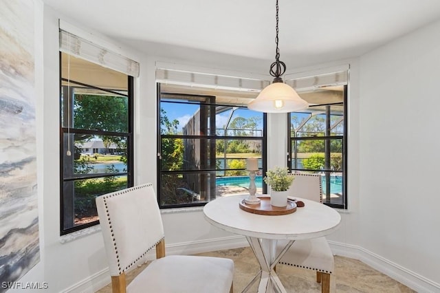 dining area with baseboards