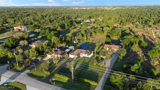 aerial view with a forest view