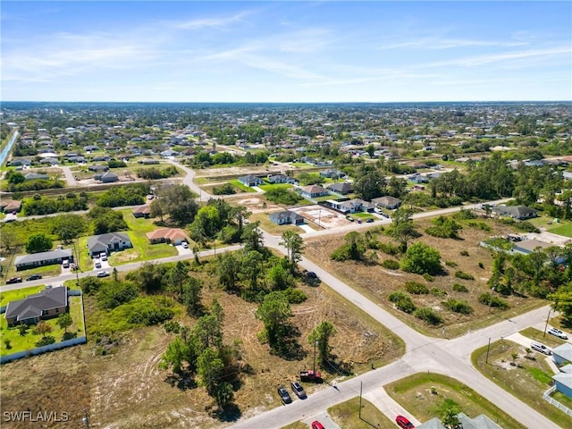 aerial view with a residential view