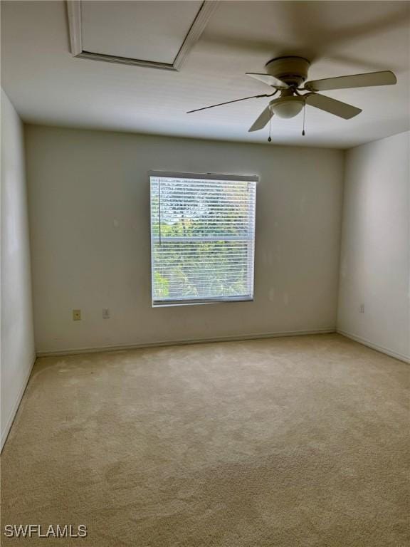 unfurnished room featuring light colored carpet