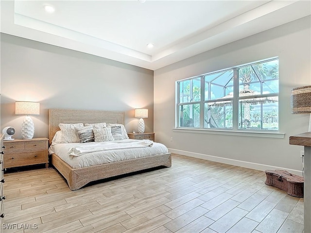 7041 Del Webb Oak Creek Blvd, North Fort Myers, FL 33917 - bedroom with light wood-style floors, baseboards, and recessed lighting