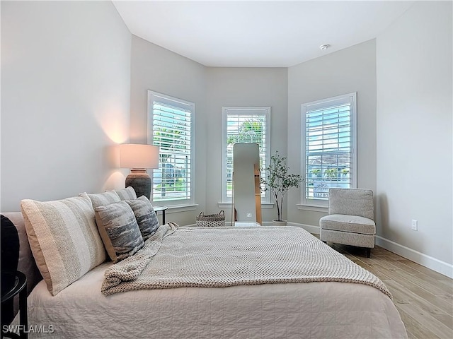 7041 Del Webb Oak Creek Blvd, North Fort Myers, FL 33917 - bedroom featuring multiple windows, wood finished floors, and baseboards