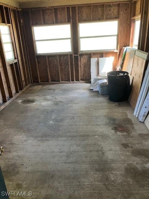 misc room with concrete floors