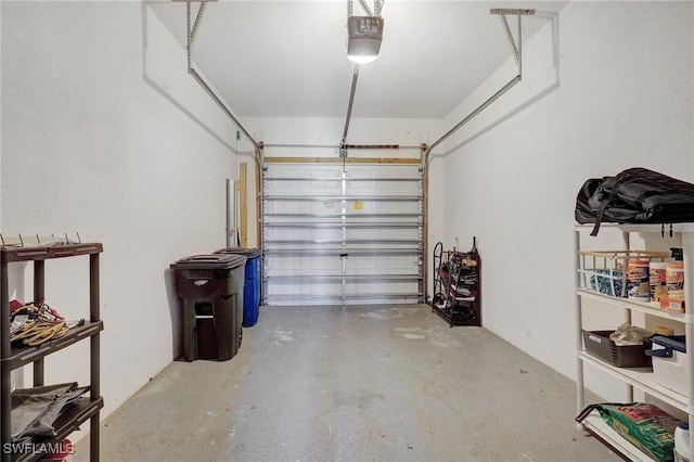 garage featuring a garage door opener