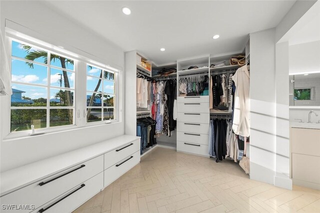 spacious closet with a sink