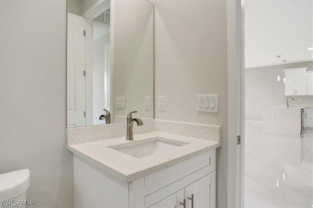 bathroom with vanity and toilet