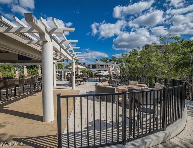 view of patio with a pergola