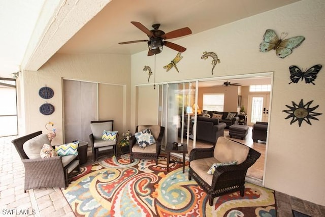 view of patio / terrace with outdoor lounge area and a ceiling fan