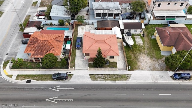 drone / aerial view with a residential view