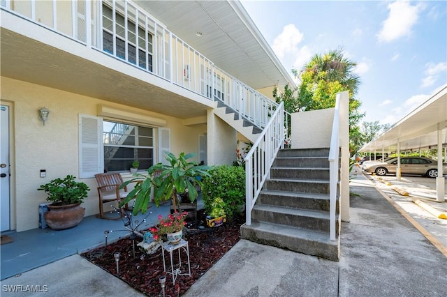 exterior space with stairs