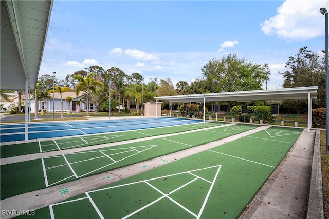 view of community with shuffleboard