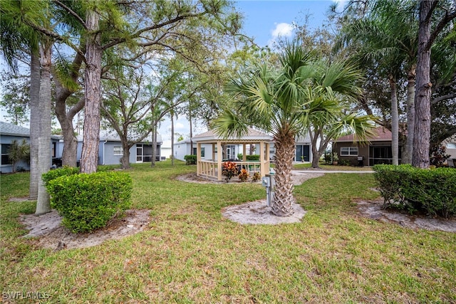 view of yard featuring a gazebo