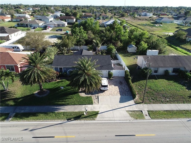 bird's eye view with a residential view