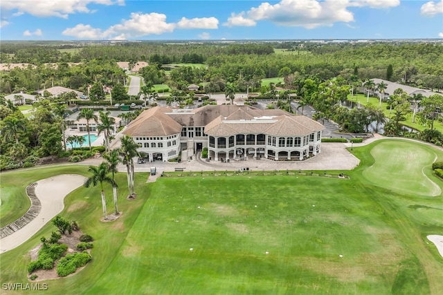 drone / aerial view of a local golf course