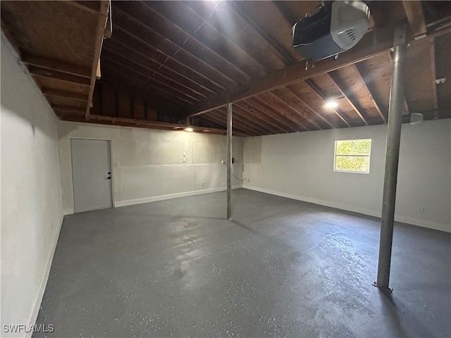 basement with baseboards