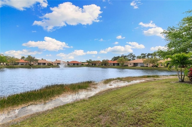 property view of water featuring a residential view