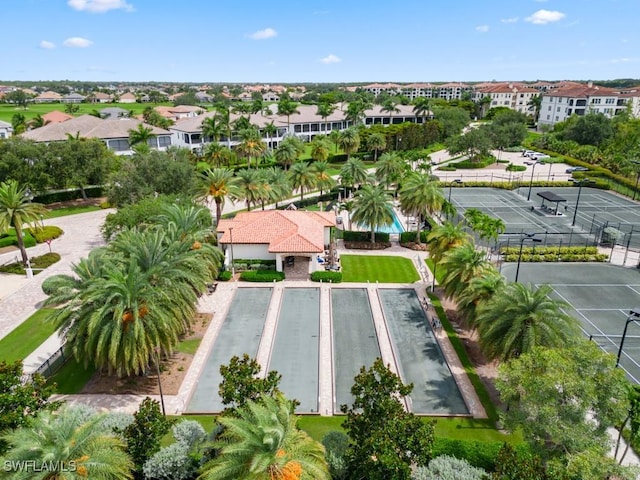 aerial view with a residential view