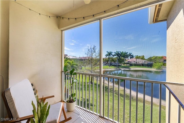 balcony with a water view