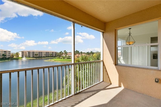 balcony with a water view