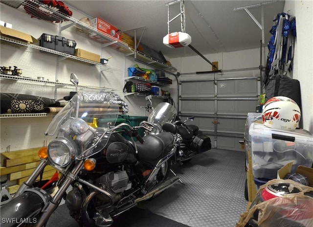garage featuring a garage door opener