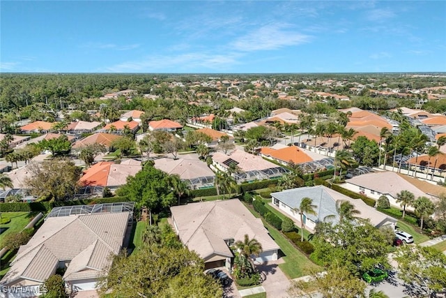 aerial view with a residential view