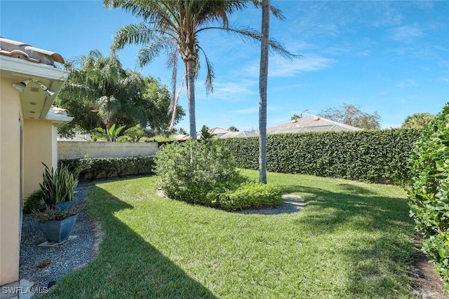 view of yard with fence