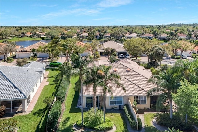 aerial view with a residential view