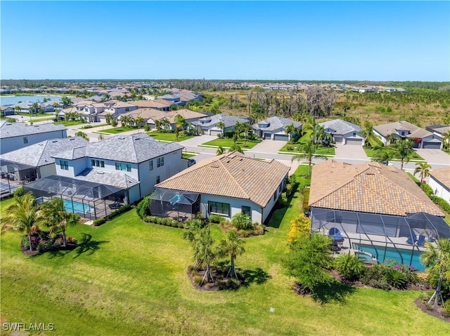 bird's eye view with a residential view