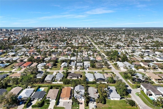 aerial view with a residential view