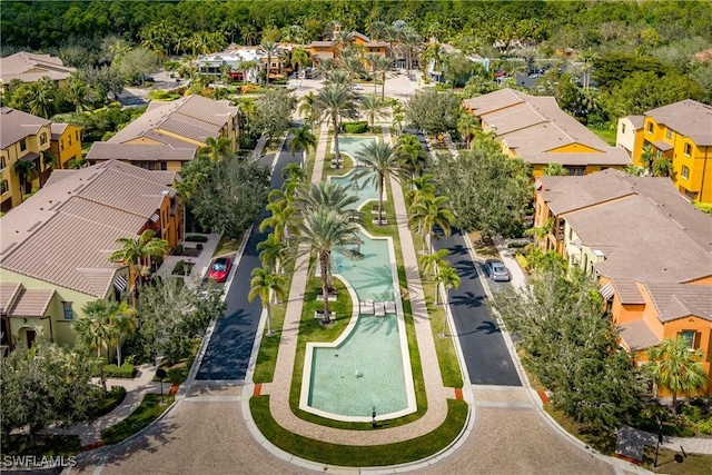 bird's eye view with a residential view